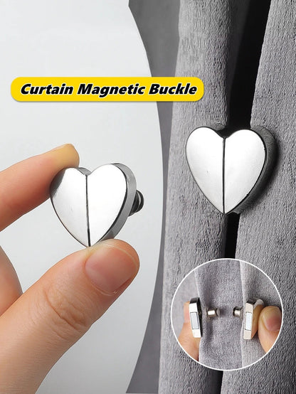 10-Pack Heart-Shaped Curtain Clips 💕 – Magnetic Decorative Tiebacks