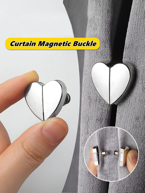 10-Pack Heart-Shaped Curtain Clips 💕 – Magnetic Decorative Tiebacks