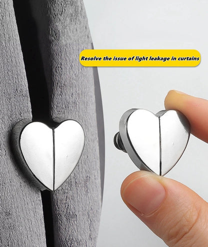 10-Pack Heart-Shaped Curtain Clips 💕 – Magnetic Decorative Tiebacks