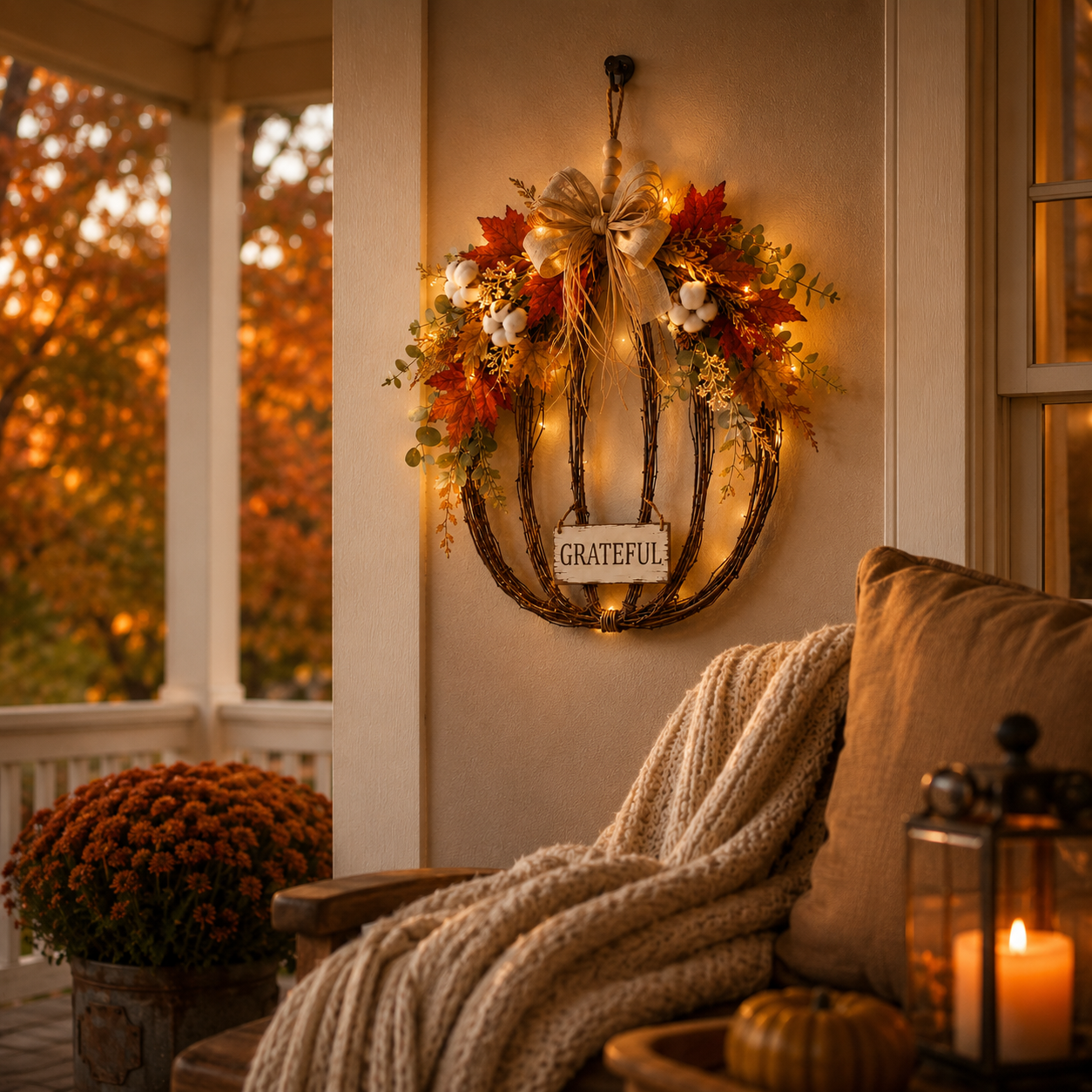 Fall Pumpkin Door Hanging Decor