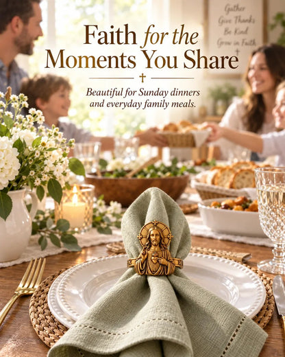✝️ Catholic Napkin Rings | Sacred Heart, Virgin Mary & Sacred Heart of Jesus Table Decor