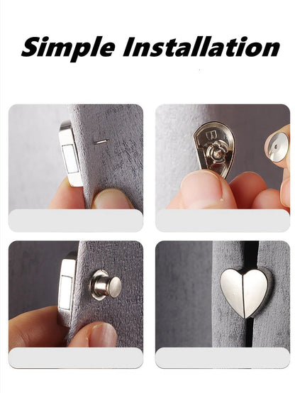 10-Pack Heart-Shaped Curtain Clips 💕 – Magnetic Decorative Tiebacks