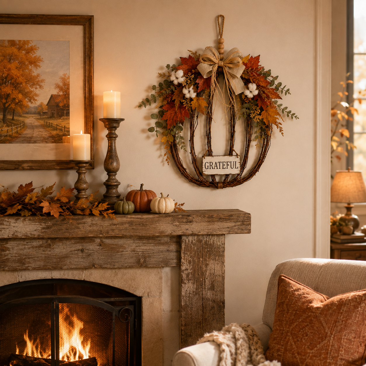 Fall Pumpkin Door Hanging Decor