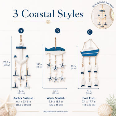 Coastal Wall Hanging Decor, Blue and White Nautical Hanging Ornament