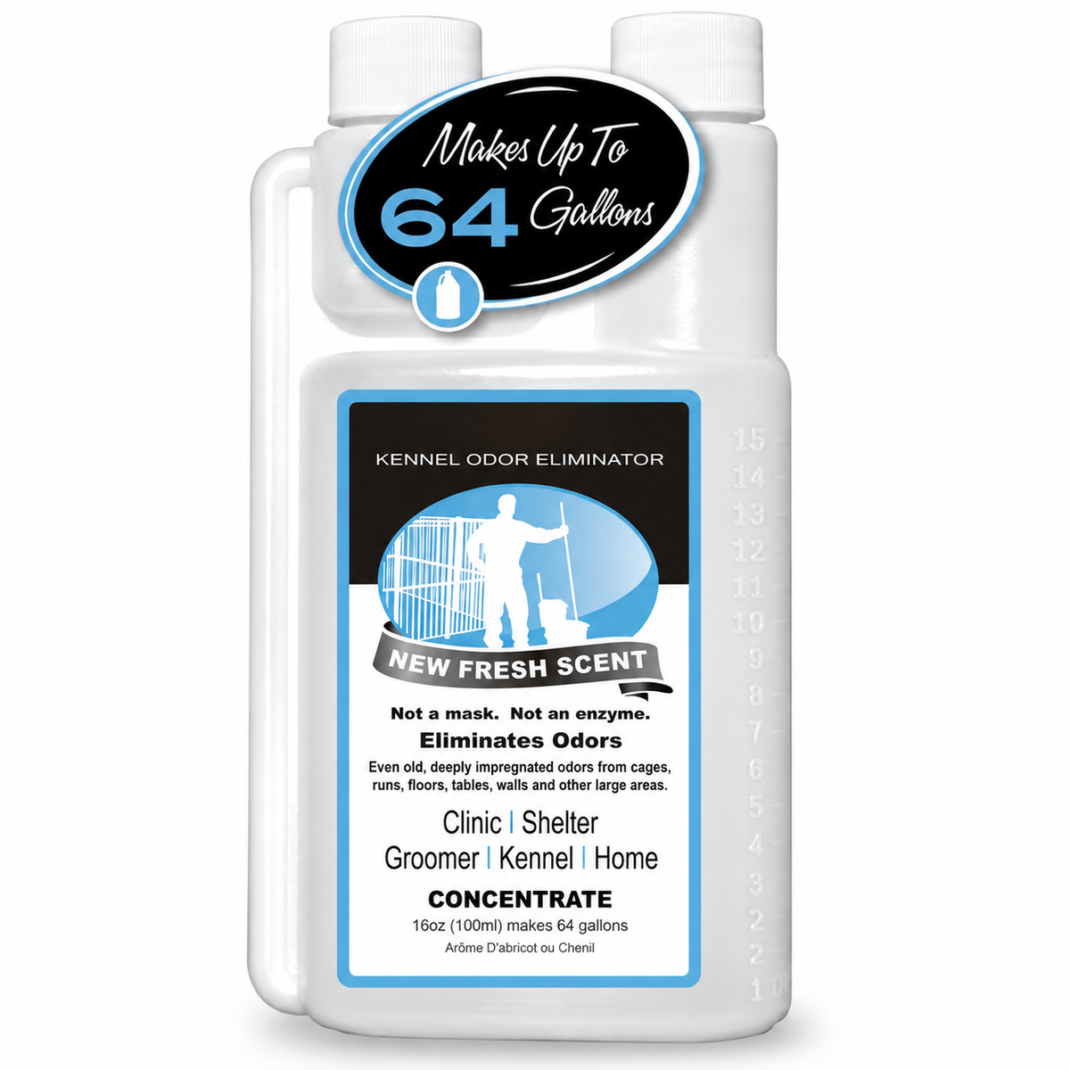 Kennel Odor Eliminator 🍑  Concentrate – Non-Enzymatic, Apricot & Fresh Scents for Tough Pet Odors