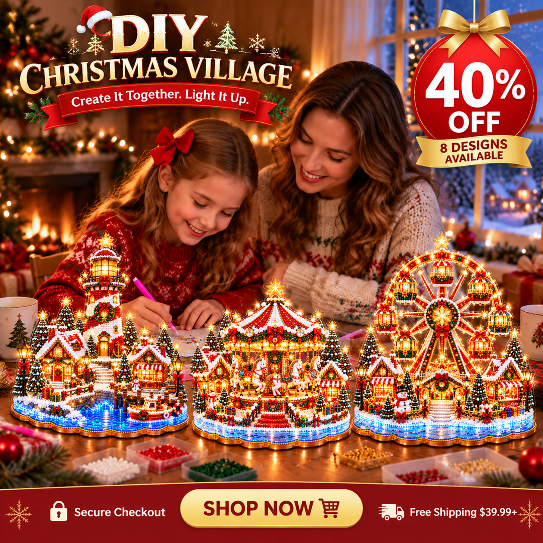 🔥Limited time 49% OFF -🎄❤️ DIY Christmas Village Diamond Art – Make Christmas Memories Together