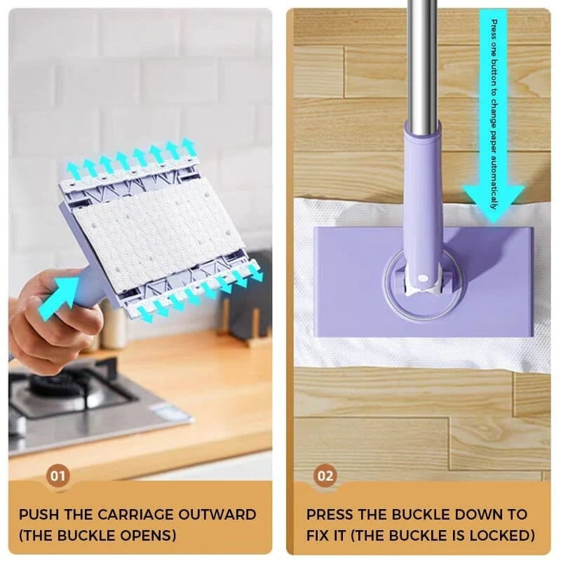🧼✨ Compact Mini Mop with Quick-Change Cleaning Pads