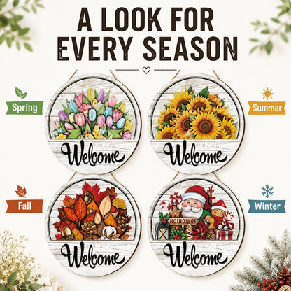 🔥 49% Off Today | 16-Piece Seasonal Welcome Door Sign with Interchangeable Accents 🏡