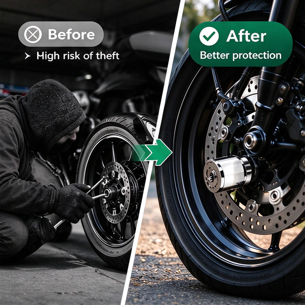 🏍️ Motorcycle Disc Brake Lock – Compact Security for Parked Bikes