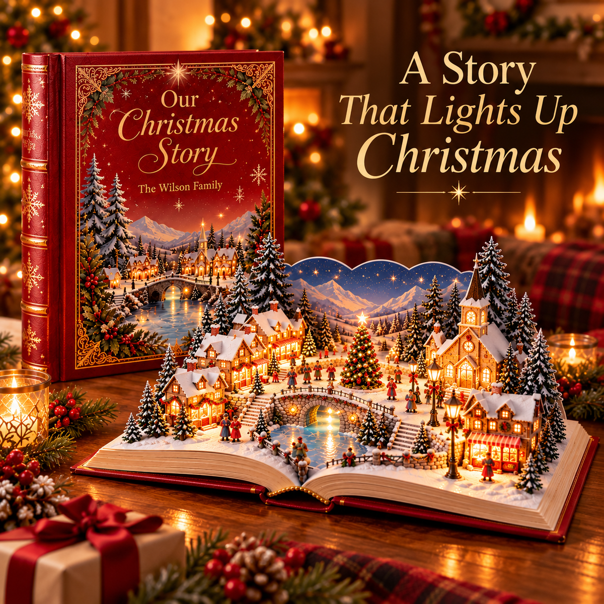 Light-Up Christmas Village Storybook