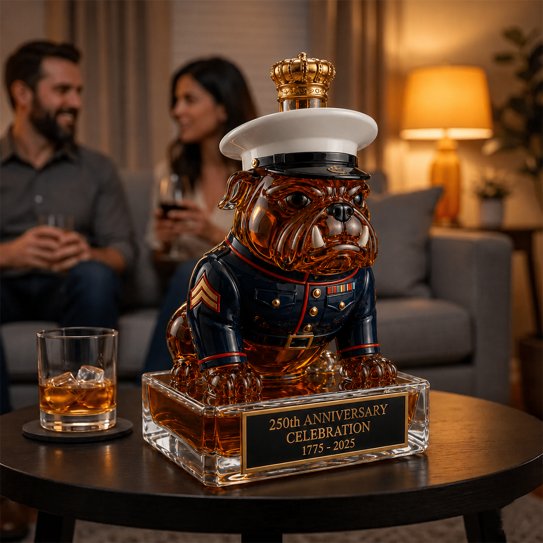 🔥🔥🔥 Limited-Time Offer | 250th Anniversary Military-Inspired Bulldog Whiskey Decanter Set
