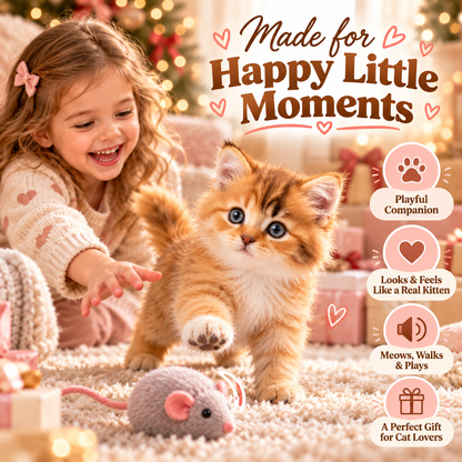 🎄49% OFF🐱🐾 Golden Buddy™  🎄49% OFF🐱🐾 Golden Buddy™  Realistic Robot Kitty – Interactive Walking & Meowing Companion