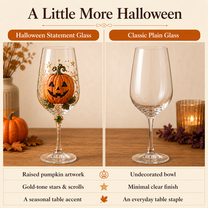 🎃✨ Enchanted Halloween Wine Glass Collection – 6-Piece 3D Spooky Gift Box Set