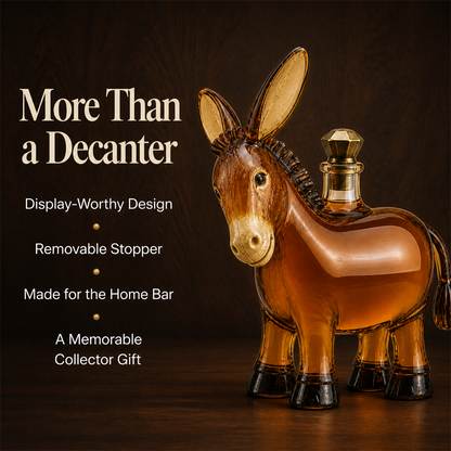 🫏 Rustic Donkey Whiskey Decanter – Farmhouse Animal Glass Bottle