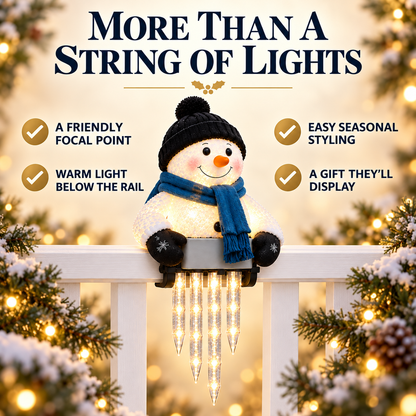 ⛄✨ WinterGlow Snowman Icicle Light – Festive LED Railing & Christmas Hanging Décor