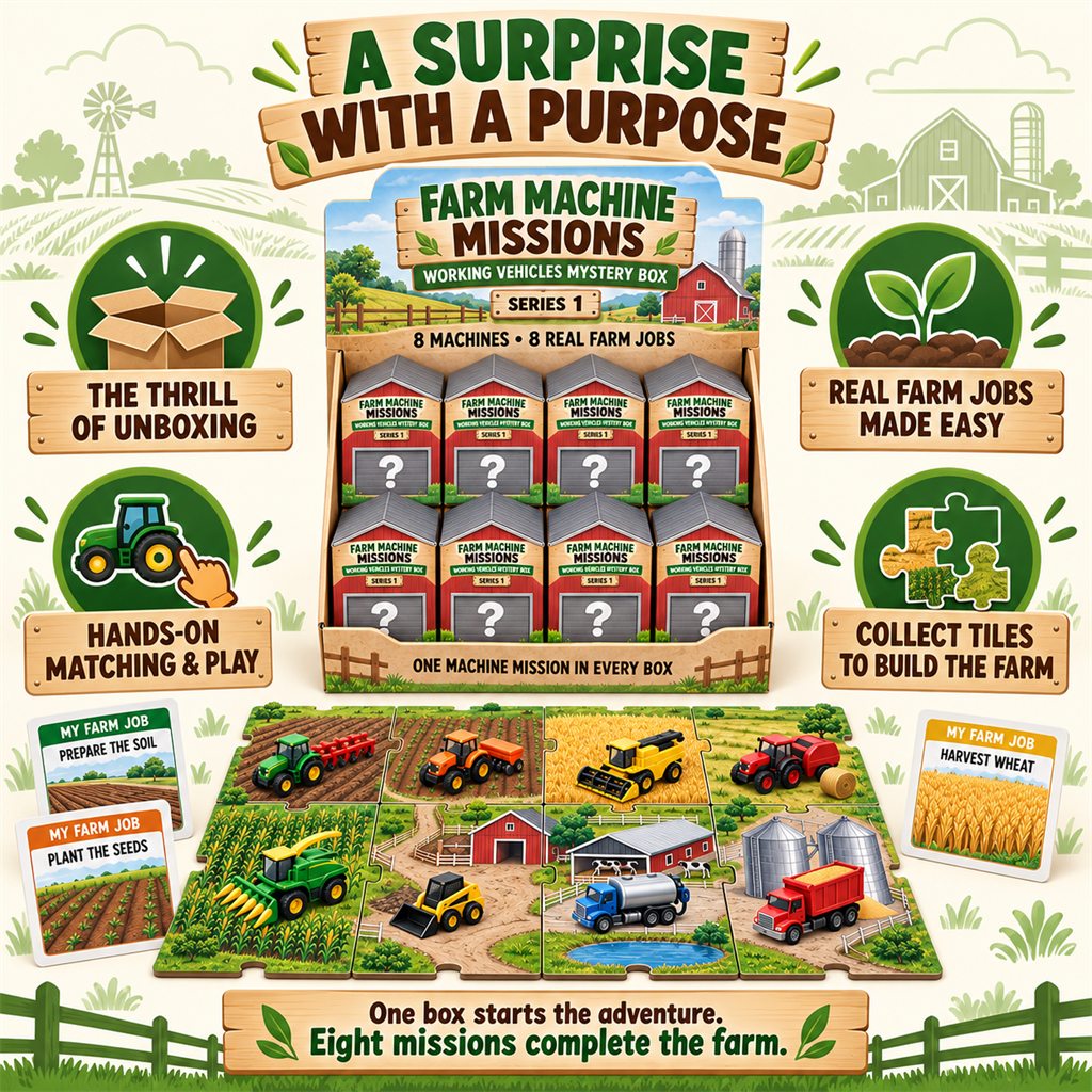 🚜 Farm Machine Missions Mystery Box – 8 Working Vehicles & Real Farm Jobs 🌾