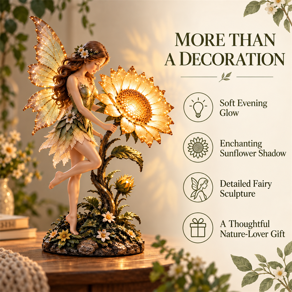 🧚🌻 Enchanted Sunflower Fairy Light – Whimsical Garden Fairy LED Figurine