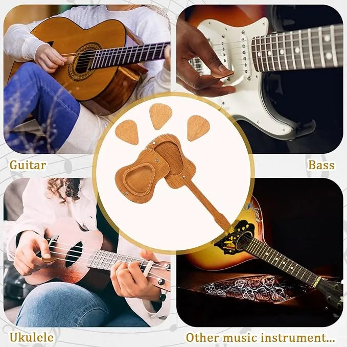 🎁Mini Cute Edition Wooden Guitar Plectrum Case🎸