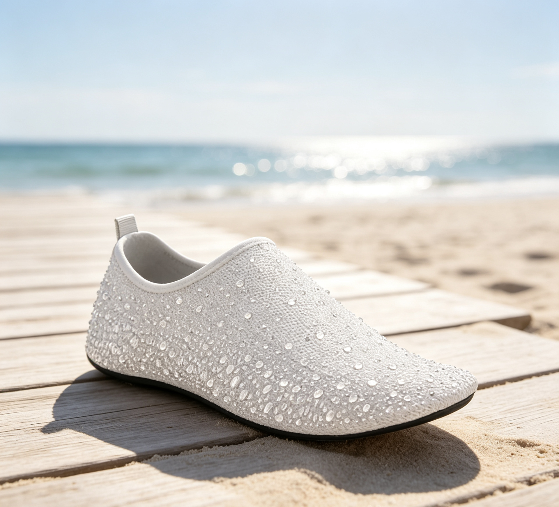 ✨ Women's Rhinestone Barefoot Water Shoes 💎 Bling Slip‑On Travel Beach House Slippers