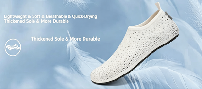 ✨ Women's Rhinestone Barefoot Water Shoes 💎 Bling Slip‑On Travel Beach House Slippers
