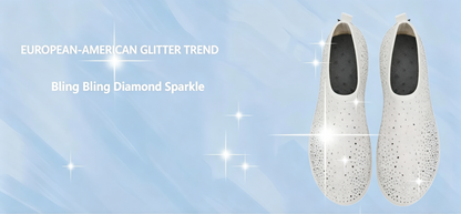 ✨ Women's Rhinestone Barefoot Water Shoes 💎 Bling Slip‑On Travel Beach House Slippers