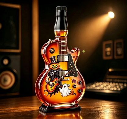 🎸 Vintage Sunburst Electric Guitar Whiskey Decanter | Rock Collectible Bar Gift