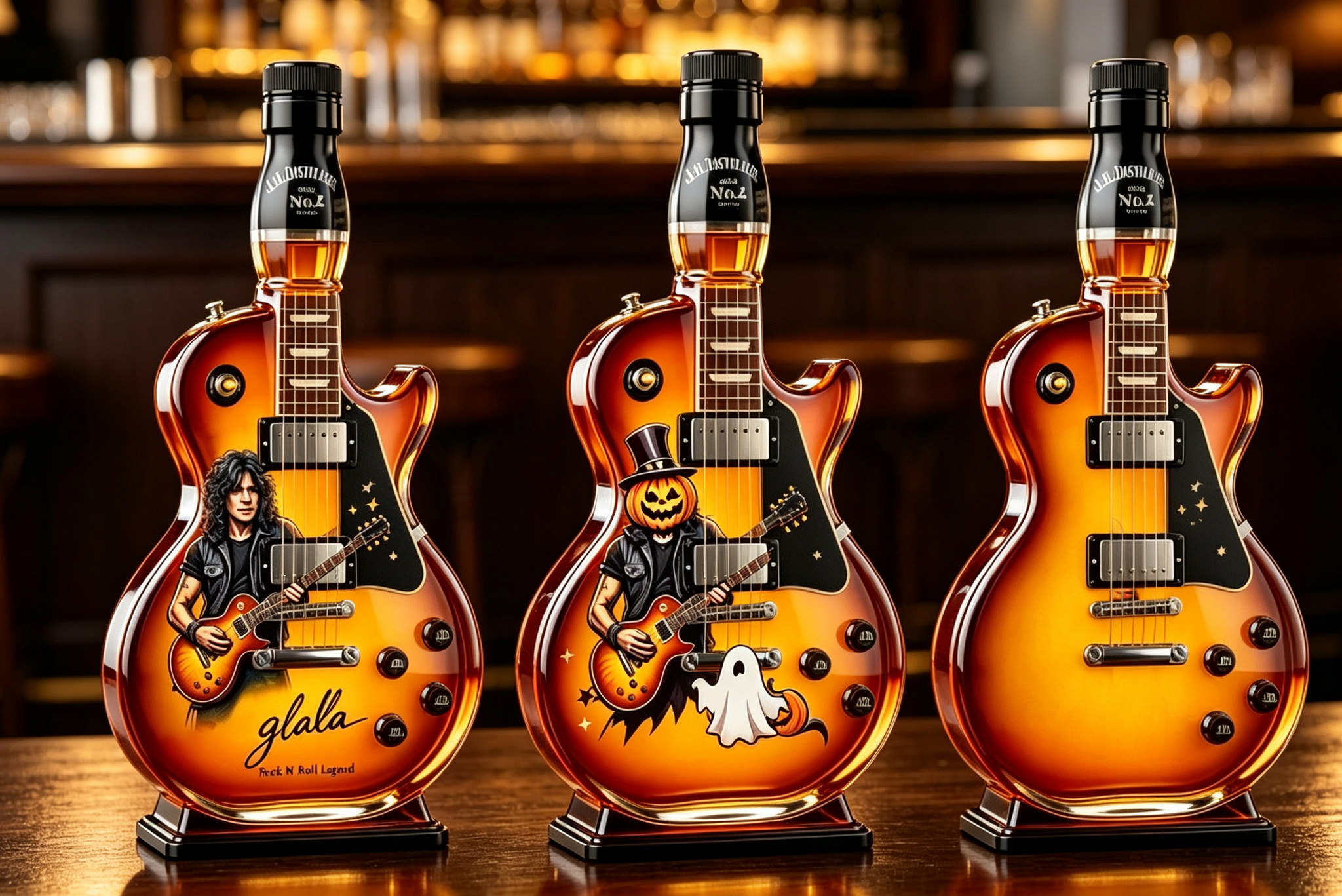 🎸 Vintage Sunburst Electric Guitar Whiskey Decanter | Rock Collectible Bar Gift