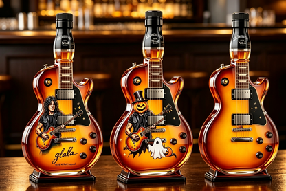 🎸 Vintage Sunburst Electric Guitar Whiskey Decanter | Rock Collectible Bar Gift