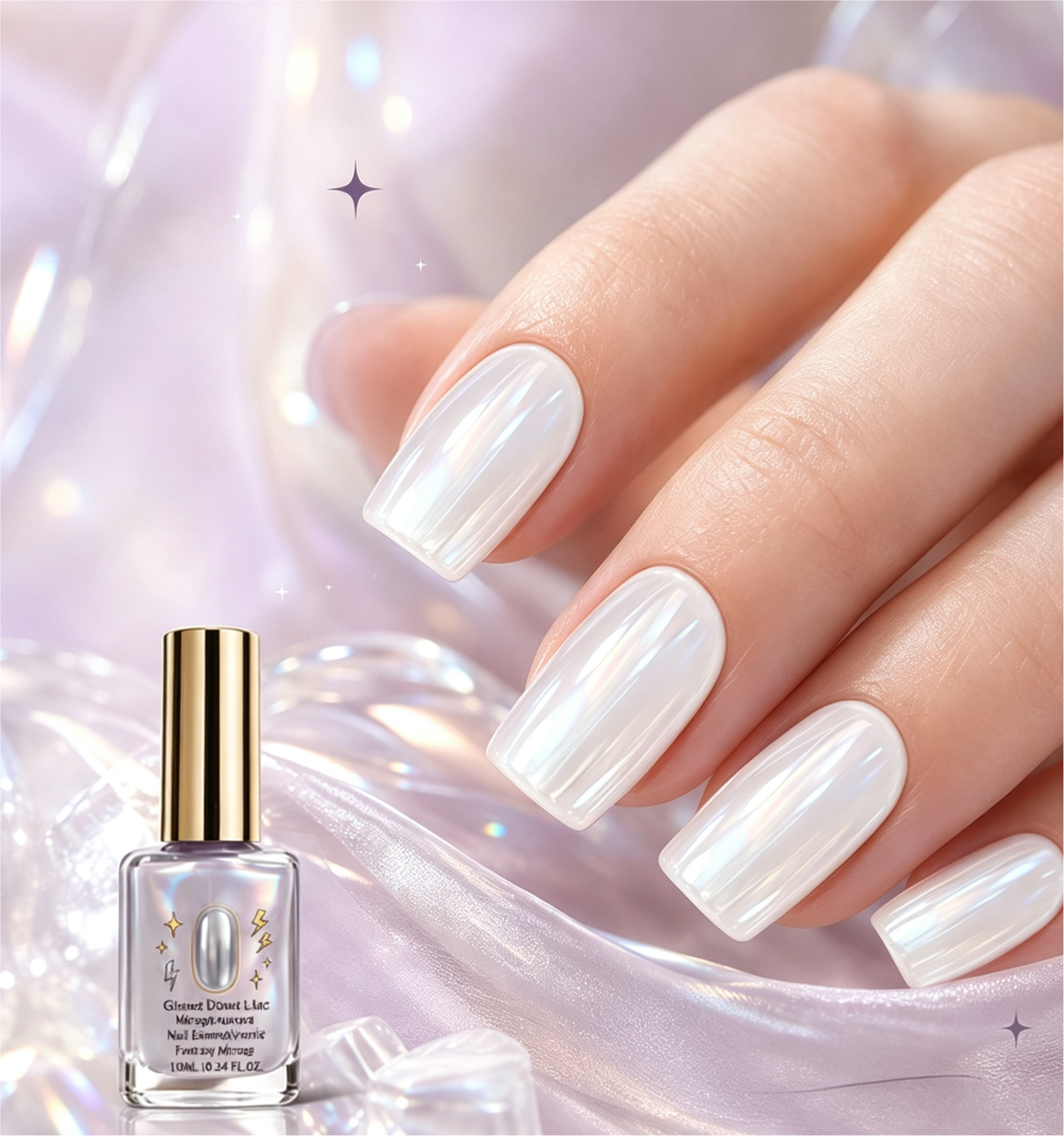 ⏰Lilac Glossy Mirror Nail Strengthener