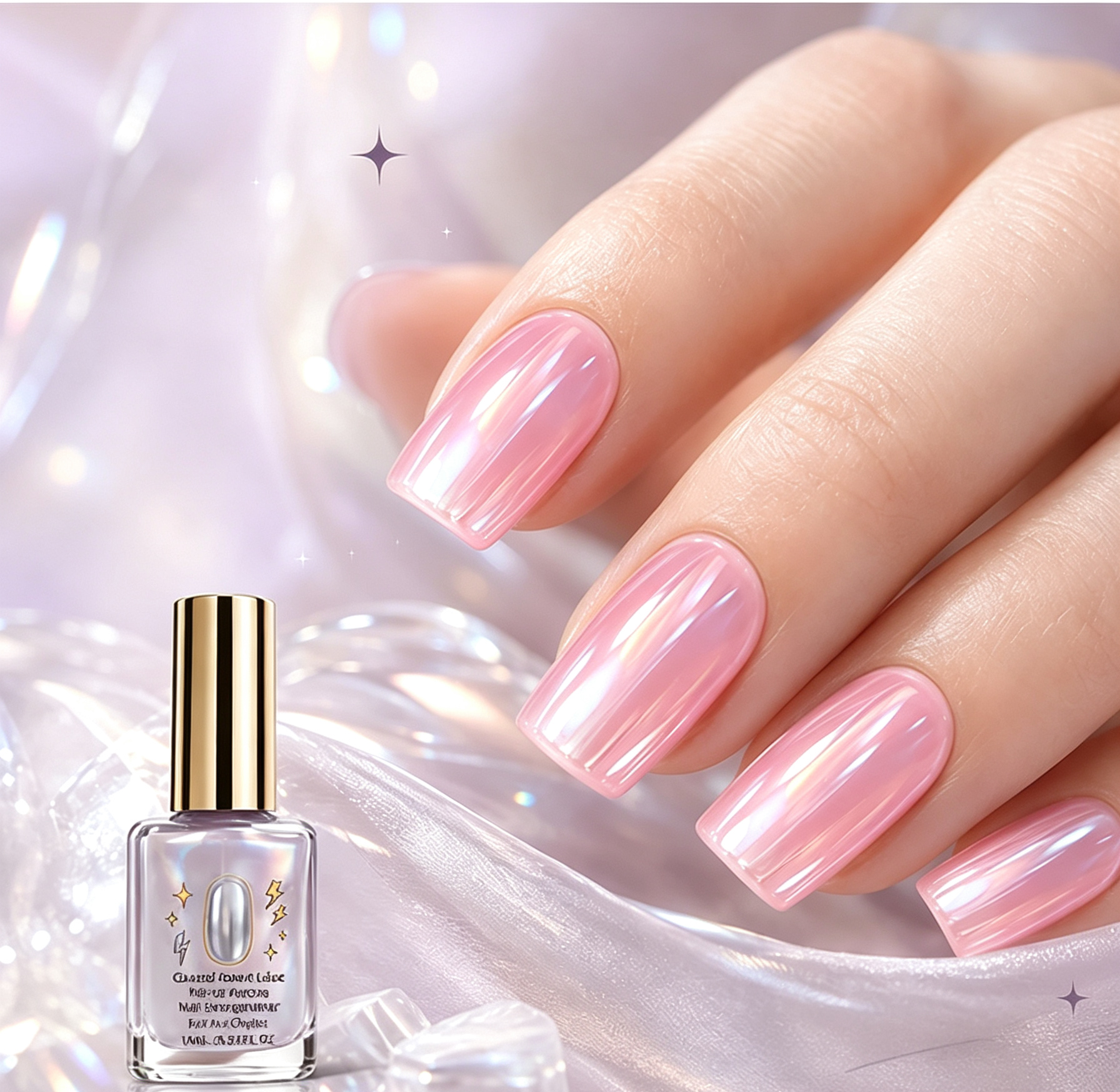 ⏰Lilac Glossy Mirror Nail Strengthener