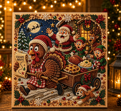 🎅🎄Funny Christmas Diamond Painting Kit | Humorous Festive DIY Bead Art Wall Decor 🎁