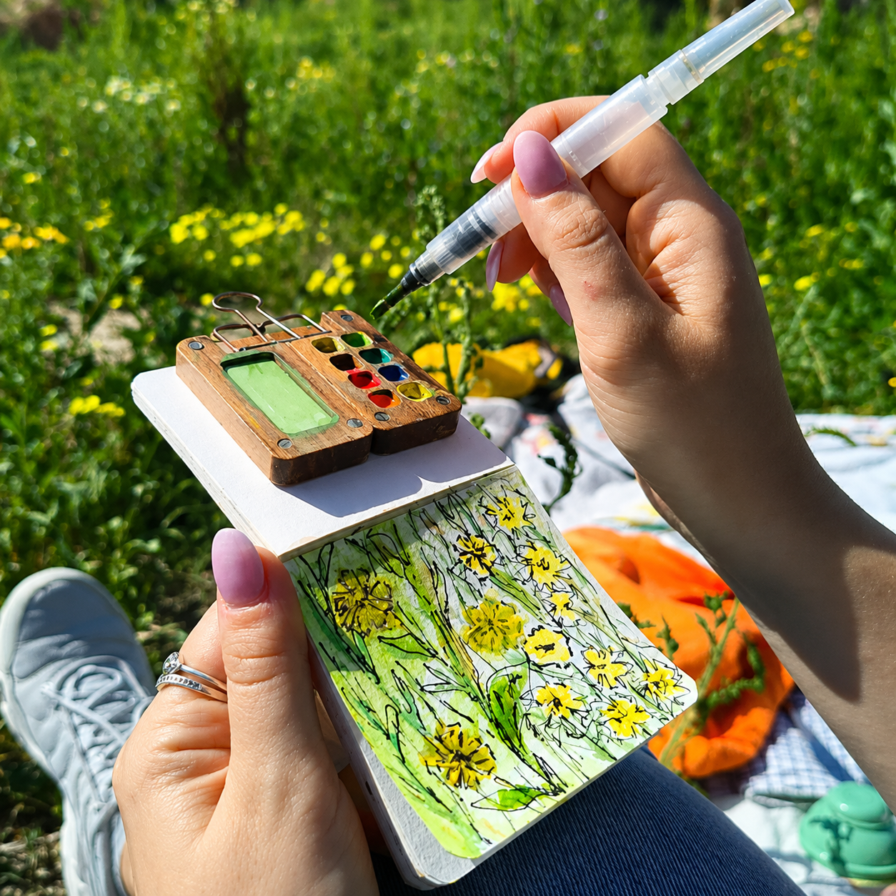 ✨Over 50% OFF Today! 🖌️ Pocket-Sized Watercolor Set for Travel & Journaling