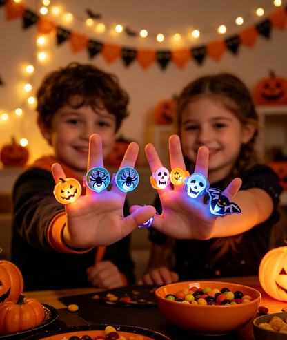 🎃 Halloween LED Glow Rings Blind Box Set ✨