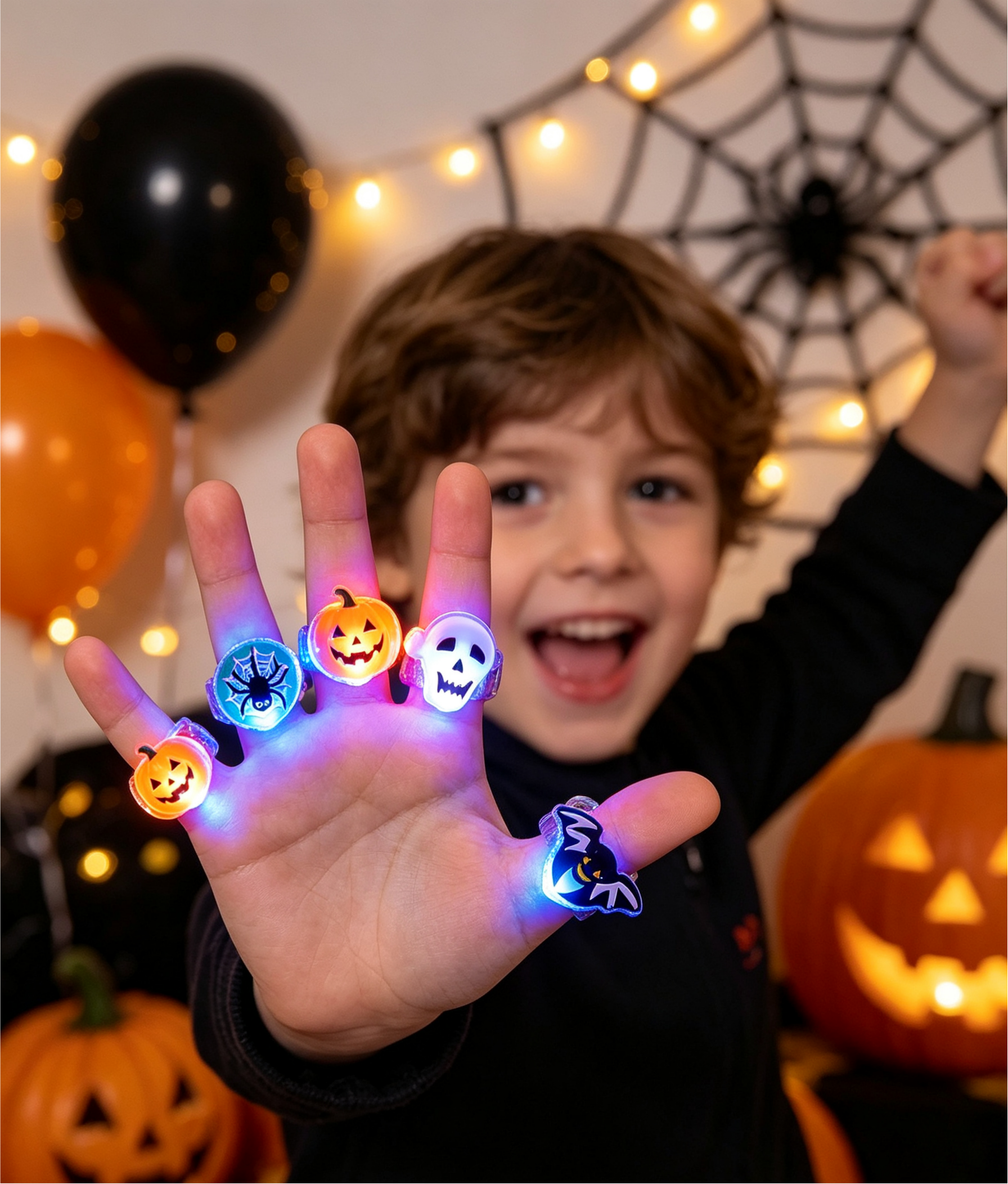 🎃 Halloween LED Glow Rings Blind Box Set ✨