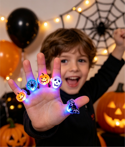 🎃 Halloween LED Glow Rings Blind Box Set ✨