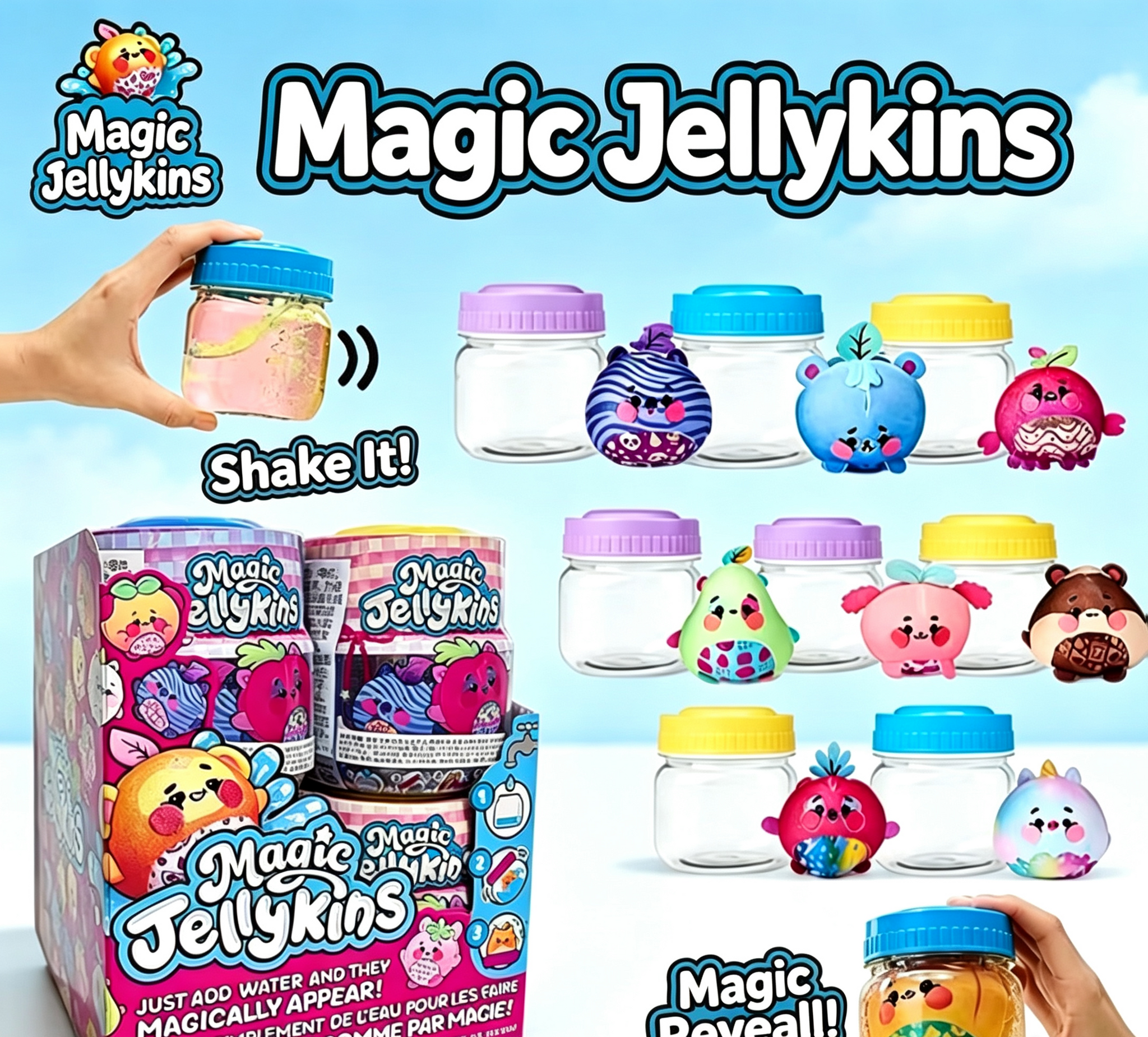 ✨Magic Jellykins Water‑Reveal Surprise Squishy Collectible Toy for Kids