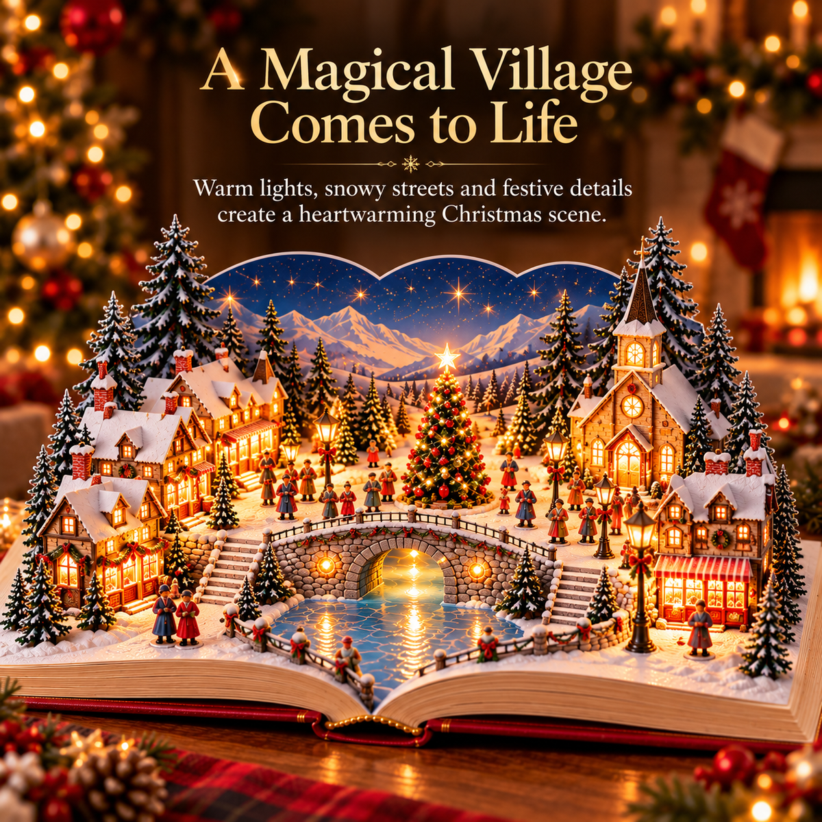 Light-Up Christmas Village Storybook