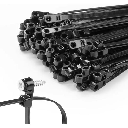 100-Pack Heavy-Duty Cable Ties 🔧 – 8.66" Screw-Mount Nylon Straps, 75 lb Rating