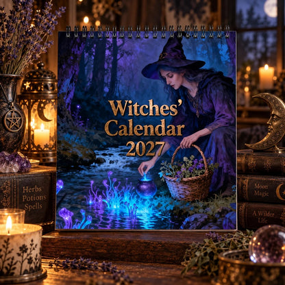 🔮🧙Witches’ Calendar 2027 Wall Calendar – 12-Month Mystical Witch Calendar, Enchanted Forest Hanging Wall Planner for Wicca, Witchcraft & Magic Lovers