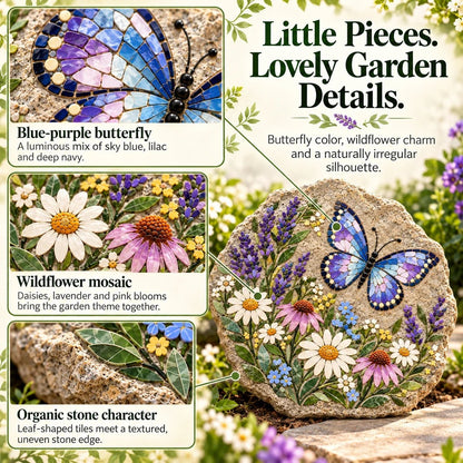 ⏳ Last Day 49% OFF – 🦋 Beginner-Friendly Butterfly Wildflower Mosaic DIY Kit | Complete Kit with Pre-Cut Tiles, Adhesive, Grout, Tools & Guide 🌼