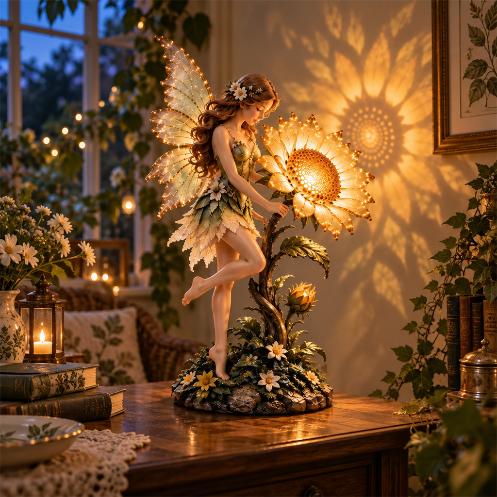 🧚🌻 Enchanted Sunflower Fairy Light – Whimsical Garden Fairy LED Figurine