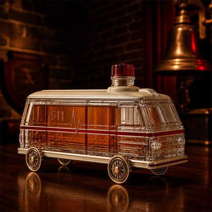 🚑🥃 911 Emergency Rescue Ambulance Whiskey Decanter – First Responder Tribute Collector Bottle