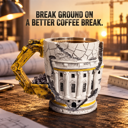 🏗️☕ Builder’s Tribute Excavator Mug – Construction Worker Keepsake & Gift