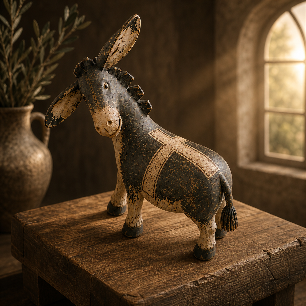 🫏✝️ Faithful Donkey Keepsake – Rustic Christian Home Décor & Meaningful Gift