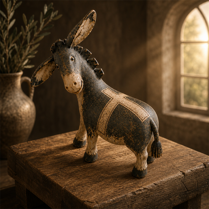 🫏✝️ Faithful Donkey Keepsake – Rustic Christian Home Décor & Meaningful Gift