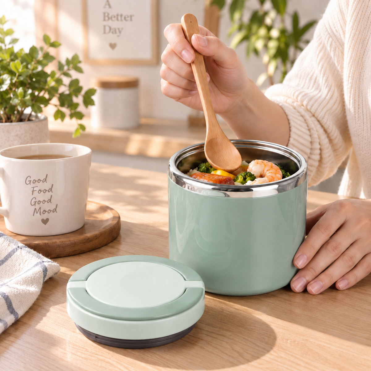 Portable Insulated Stainless Steel Lunch Box