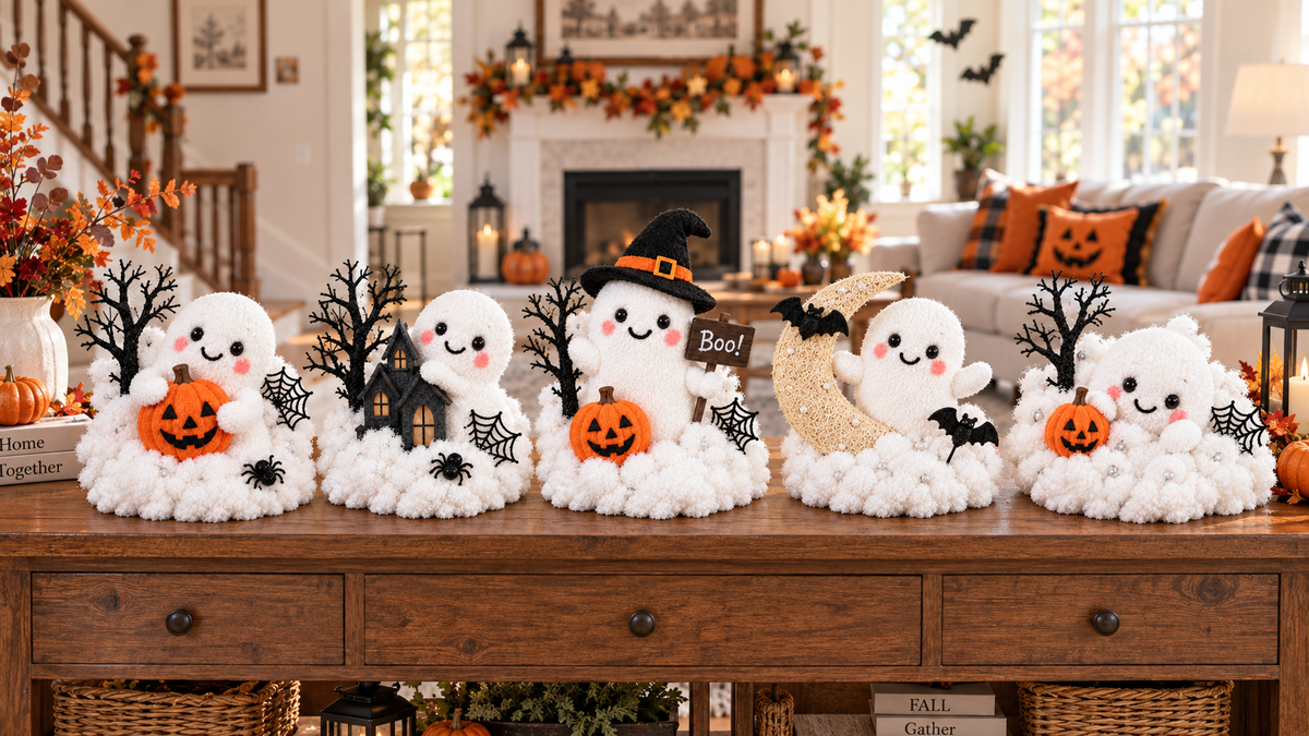 Glowing Ghost Staircase Decor – Cute Halloween Railing Accent