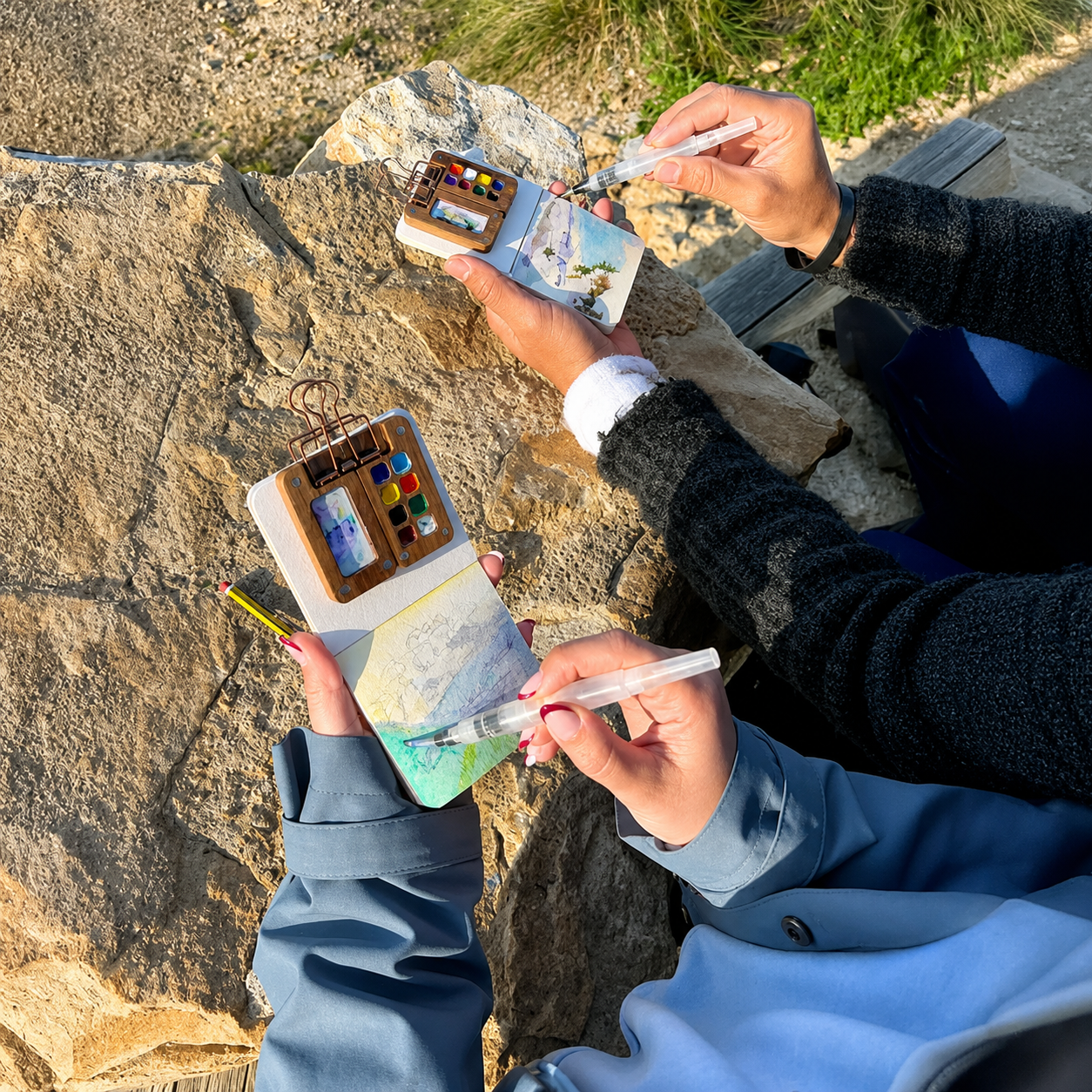 ✨Over 50% OFF Today! 🖌️ Pocket-Sized Watercolor Set for Travel & Journaling