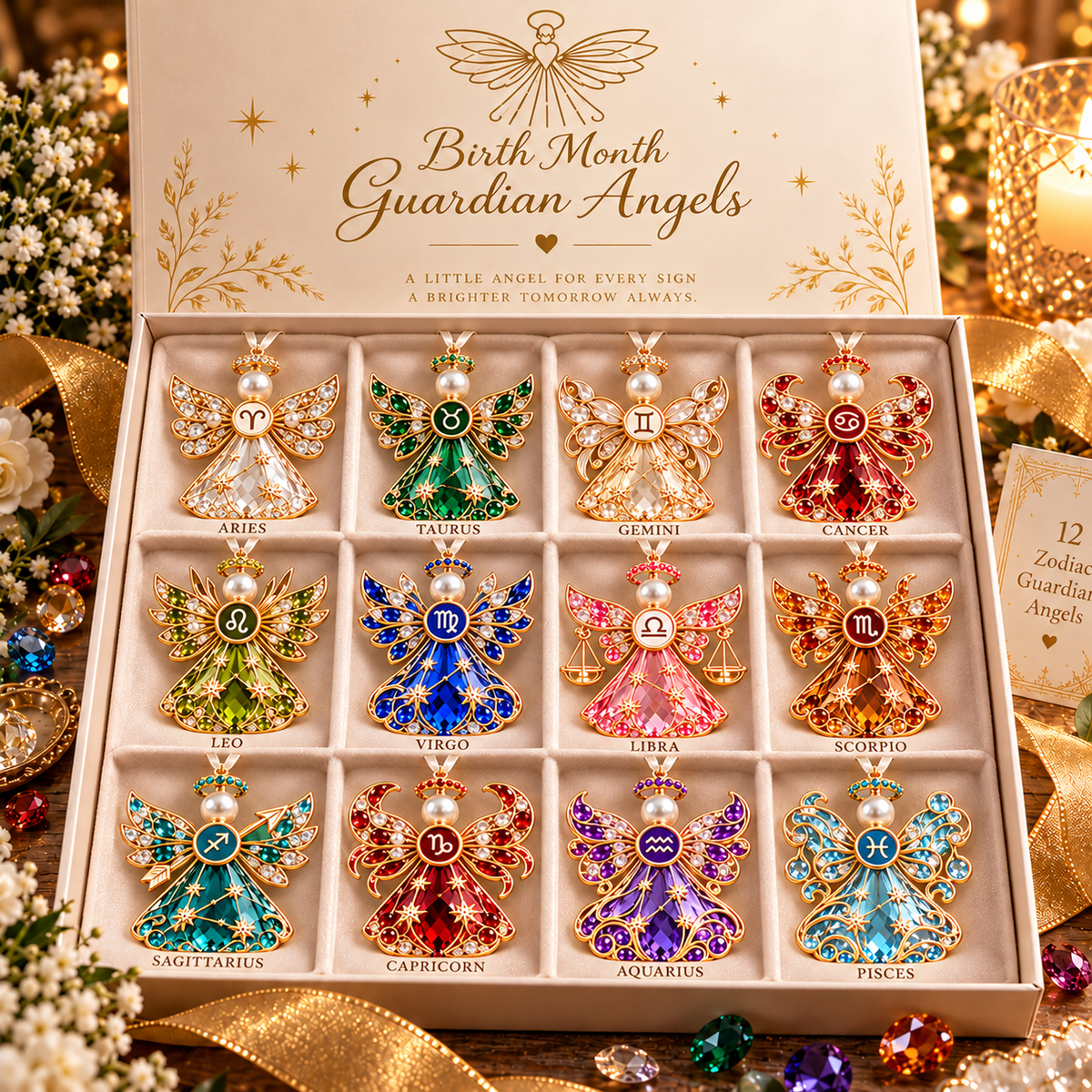 🌟Christmas Zodiac Birthstone Guardian Angel Card👼