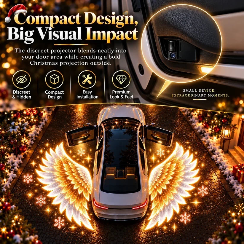 🎄 BUY 1 GET 1 FREE 🎁 Guardian Wings™ – Christmas Angel Wing Car Door Projector Lights (2-Pack) ✨